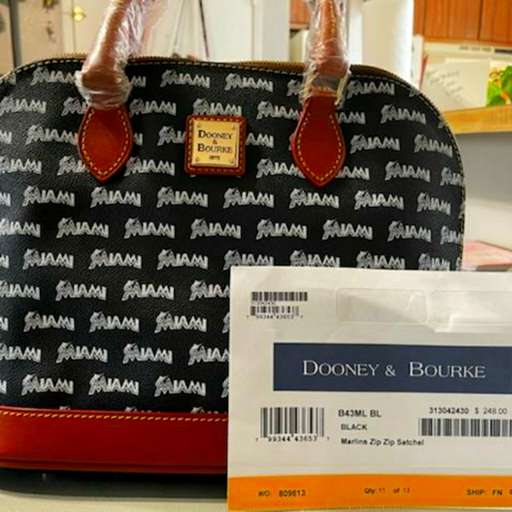 Miami Marlins Dooney & Bourke Zip Satchel